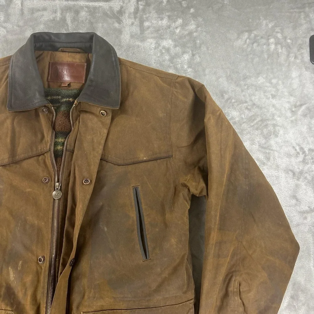 Outback Trading Company Jacket Mens Medium Brown Oilskin Pathfinder 2707